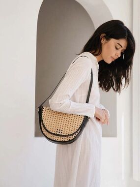 NBW! Black & Rattan Purse by Bembien